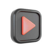 Bold 3D Play Button Featuring Triangle Icon png