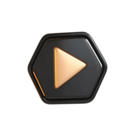 Interactive 3D Play Button with Triangle Symbol png
