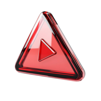 3D Play Button with Sharp Triangular Design png
