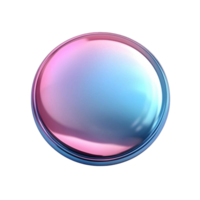 Elegant 3D Round Button with Reflective Surface png