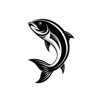 Realistic Salmon Outline Illustration Design on White Background vector