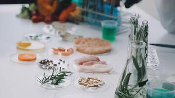 A table with various food items on it video