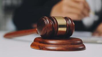 A judge's gavel on a desk video