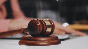 Judge's gavel on a desk video