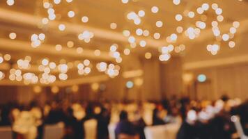 An image of a crowded room with lights video