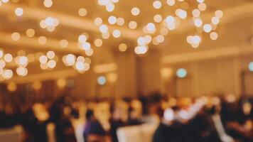 An image of a crowded room with lights video