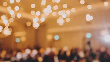 An image of a crowded room with lights video
