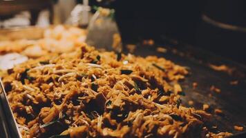 A close up of fried food on a tray video