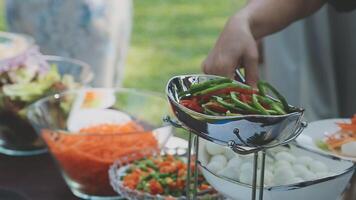 A buffet table with many different types of food video