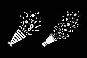 Party Popper Icon, confetti icon and Festive Surprise Cracker Symbol vector