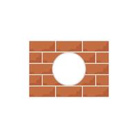 Brick wall with round hole illustration vector