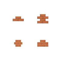 A set of brick blocks on a white background vector