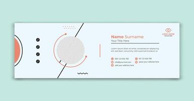 Email signature layout design or personal information template design vector