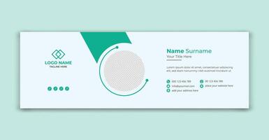 Email Signature template design, personal information or banner layout vector