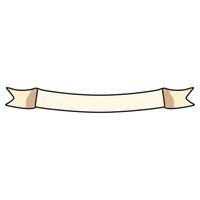 A detailed illustration of a ribbon for writing, featuring a smooth, curved design with a blank space for text. vector
