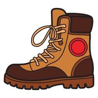 A detailed illustration of a winter boot, featuring a sturdy design with thick insulation, a rugged sole, and warm lining. vector