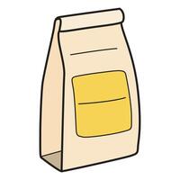 A high-quality illustration of a food paper bag, featuring a classic brown kraft design with folded edges and a sturdy base. vector