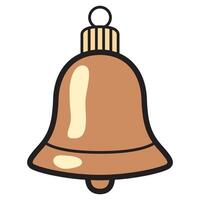A detailed illustration of a bell, featuring a classic metallic shape with a clapper inside. vector