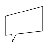 Speech bubble in rectangular shape. Rectangular text frame in line style . Editable stroke. vector