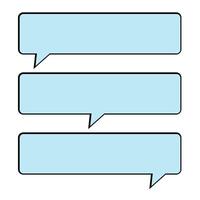 Rectangular speech bubble template. Rectangular text frame, chat message. vector