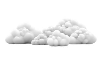 White fluffy clouds clustered together in a group png