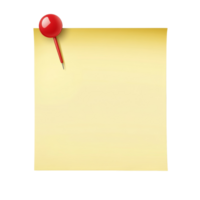 A yellow sticky note pinned with a red thumbtack png