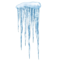 A cluster of icicles hangs frozen from a roof png