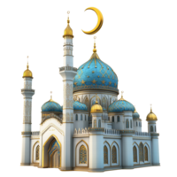 Elegant Mosque Architecture with Crescent Moon png