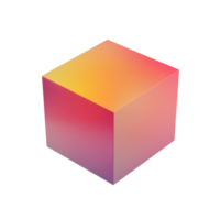 Gradient Colored Cube Three Dimensional Shape png