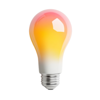 A single incandescent light bulb glows with a warm gradient color png