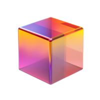 Iridescent Cube Gradient Color Display png
