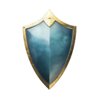 A Teal and Gold Medieval Style Shield png