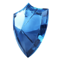 A Crystal Blue Shield Representing Protection and Security png
