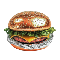 Golden Delicious Burger Wrapped In Foil png