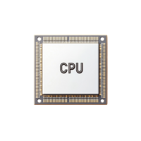 Close up view of a modern computer processor unit png