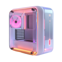 Illuminated Transparent Computer Case Design Showcase png