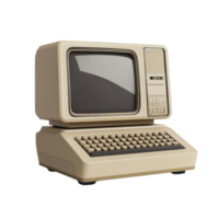 Vintage Beige Desktop Computer System Display Keyboard png