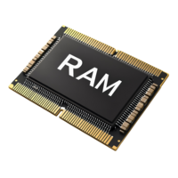 A close up image of a computer RAM module png