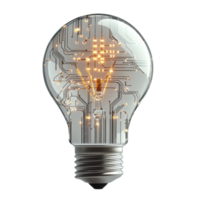 Illuminated Lightbulb With Embedded Circuitry Design png