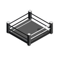 Isometric View of an Empty Boxing Ring. isolated transparent background png