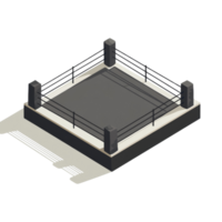 Isometric View Of An Empty Boxing Ring. isolated png