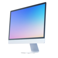 Modern All in One Computer Display Screen. cut out png