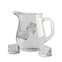 Glass Pitcher with Ice Cubes Ready for a Refreshing Drink png