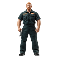 Strong Male Worker Standing Confidently with Tool in Hand png