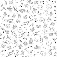 Seamless pattern with musical notes on white background. Melody backdrop. Elegant seamless pattern with musical theme. vector