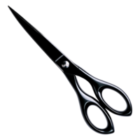 Black Scissors with Sharp Blades and Ergonomic Handle Design png