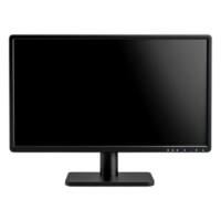 Black Computer Monitor with Stand on png