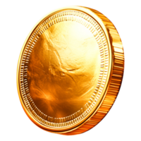 Shiny Golden Coin with Reflectind Detailed Surface Texture png