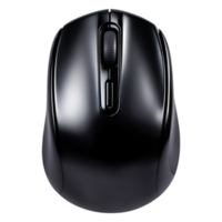Black Wired Computer Mouse with Ergonomic Design and Scroll Wheel png