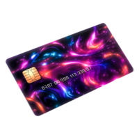 Colorful Abstract Design on Credit Card with Swirling Patterns png